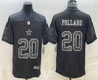 Men%27s Dallas Cowboys #20 Tony Pollard Black Reflective Limited Stitched Football Jersey->dallas cowboys->NFL Jersey